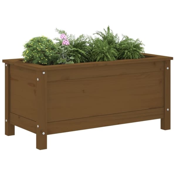 vidaXL plantekasse 82,5x40x39 cm massivt fyrretræ gyldenbrun