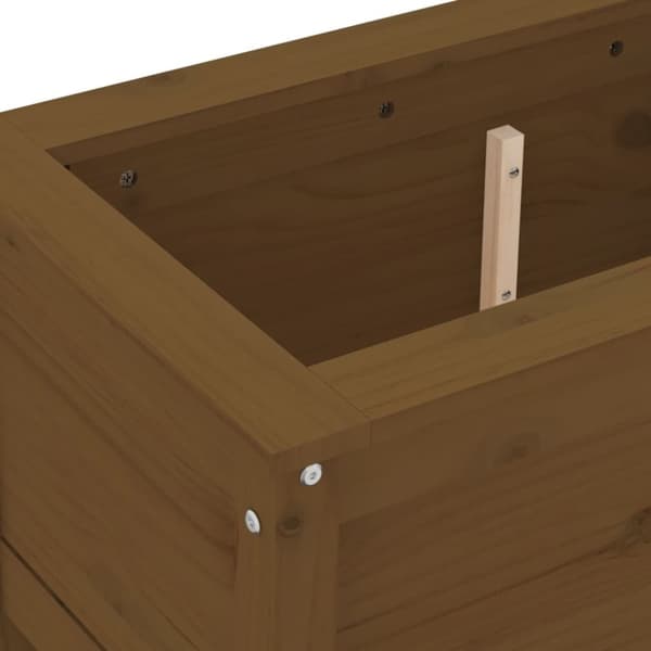 vidaXL plantekasse 82,5x40x39 cm massivt fyrretræ gyldenbrun