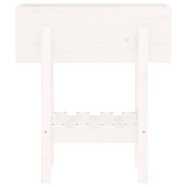 vidaXL Odlingslåda 62x30x69 cm vit massiv furu