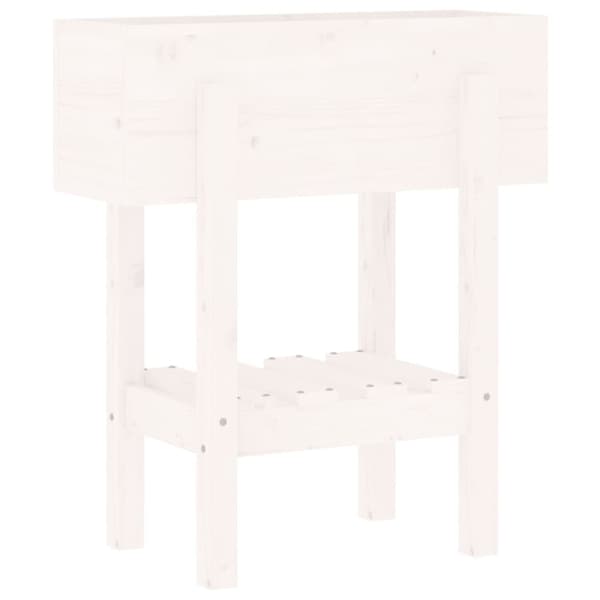 vidaXL Odlingslåda 62x30x69 cm vit massiv furu