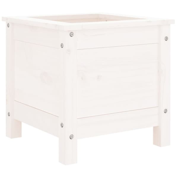vidaXL Hageplantekasse hvit 40x40x39 cm heltre furu
