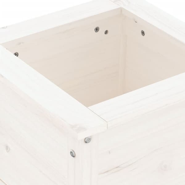 vidaXL Hageplantekasse hvit 40x40x39 cm heltre furu