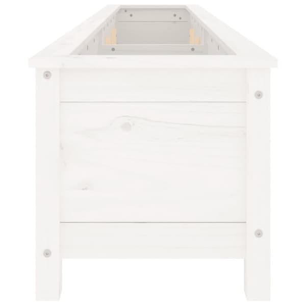 vidaXL Høybed for hage hvit 199,5x40x39 cm heltre furu
