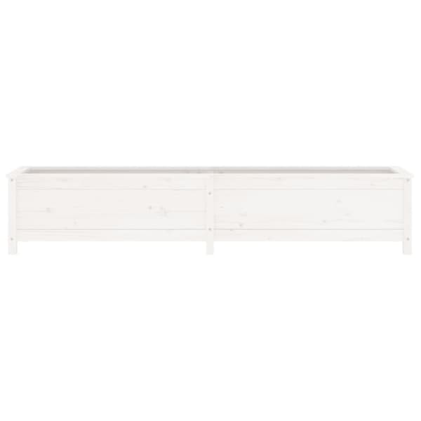 vidaXL Høybed for hage hvit 199,5x40x39 cm heltre furu