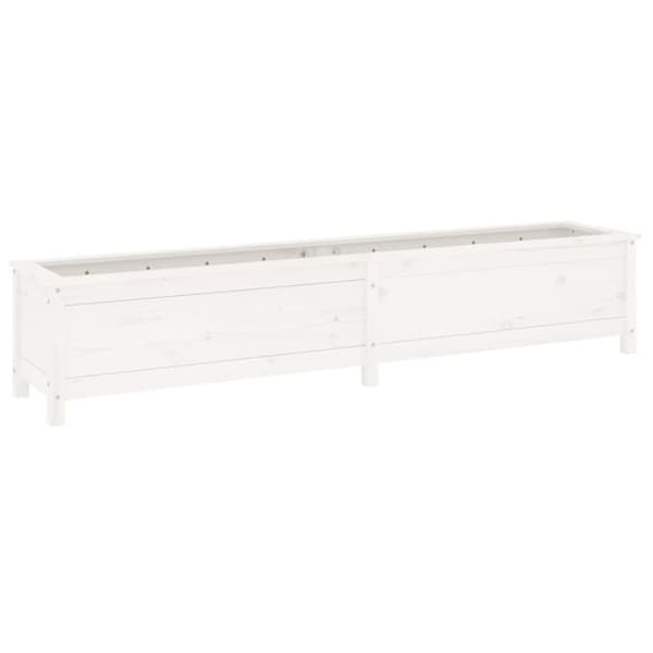 vidaXL Høybed for hage hvit 199,5x40x39 cm heltre furu