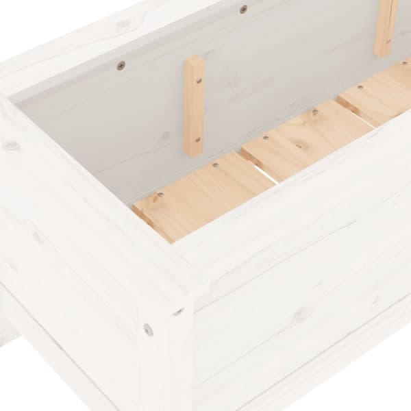 vidaXL Høybed for hage hvit 199,5x40x39 cm heltre furu