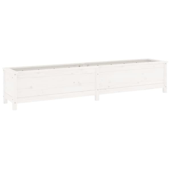 vidaXL Høybed for hage hvit 199,5x40x39 cm heltre furu