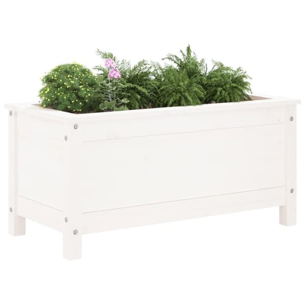 vidaXL Odlingslåda 82,5x40x39 cm vit massiv furu