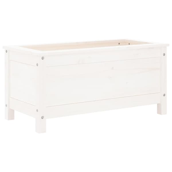 vidaXL Odlingslåda 82,5x40x39 cm vit massiv furu
