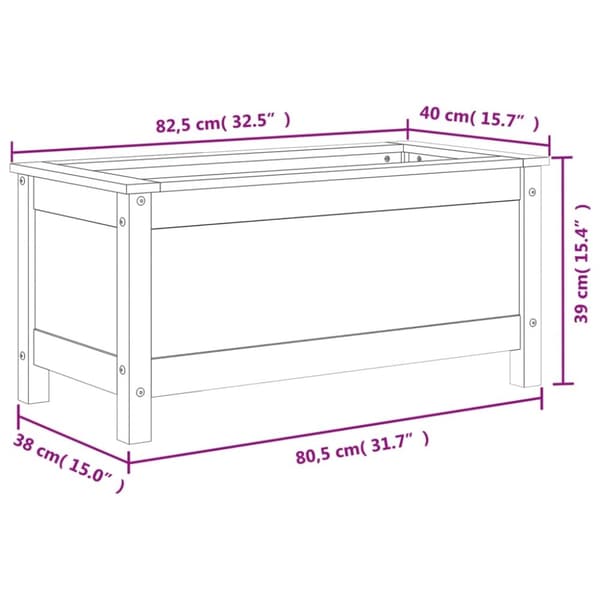 vidaXL Odlingslåda 82,5x40x39 cm vit massiv furu