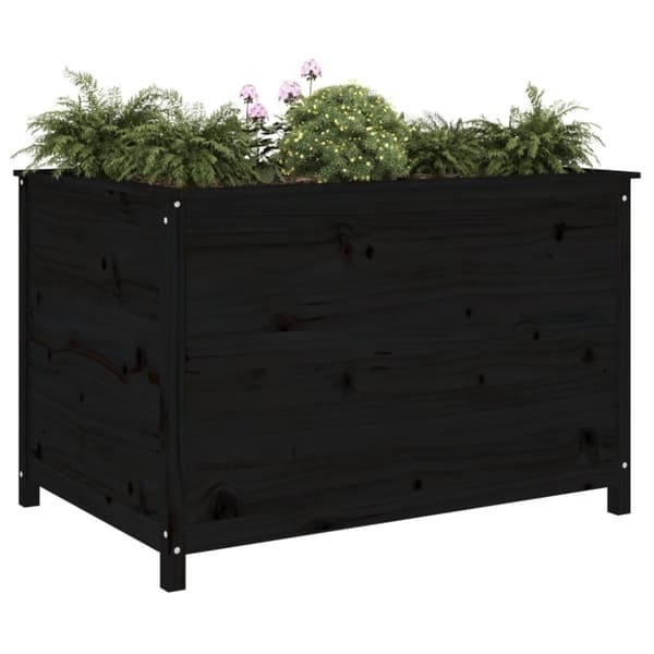 vidaXL Høybed svart 119,5x82,5x78 cm heltre gran