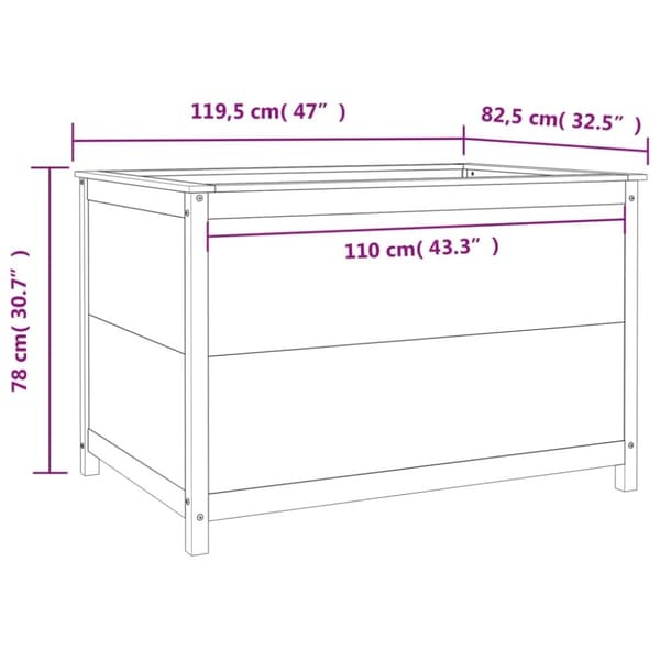 vidaXL Høybed svart 119,5x82,5x78 cm heltre gran