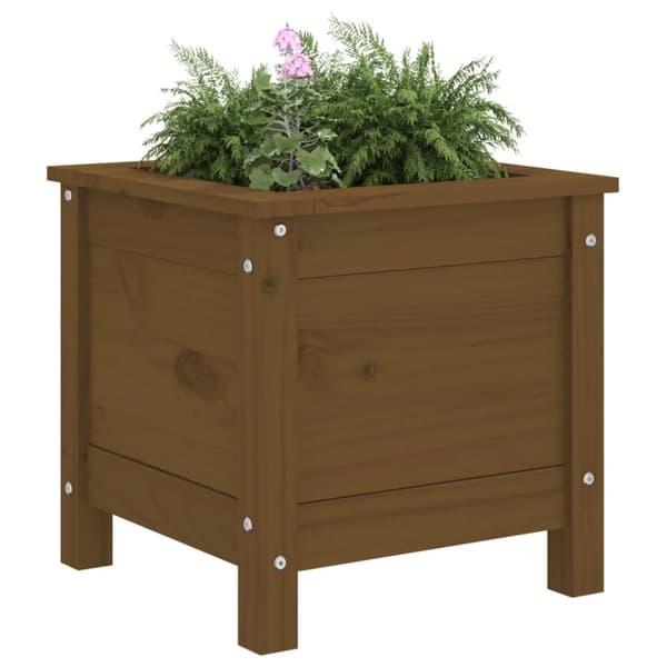 vidaXL Plantekasse honningbrun 40x40x39 cm heltre furu