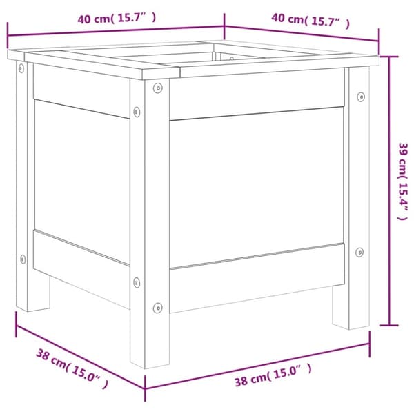 vidaXL Hageplantekasse 40x40x39 cm heltre douglasgran