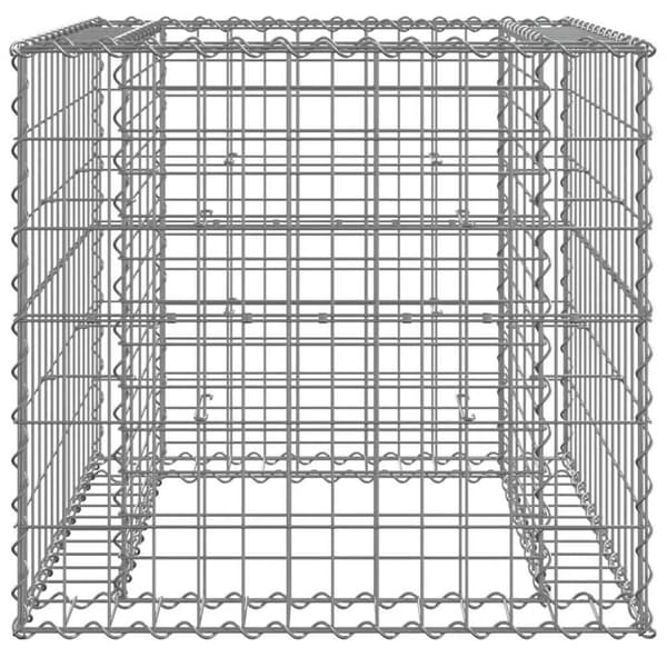 vidaXL gabionkurv 70x70x65 cm galvaniseret jern sølvfarvet