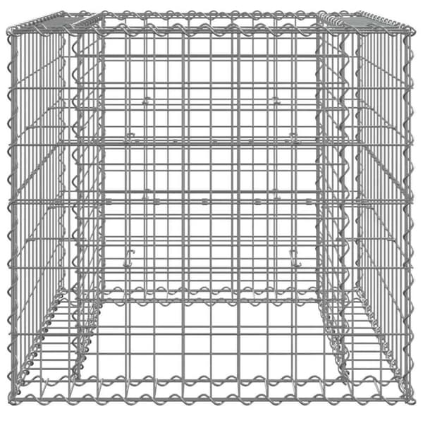 vidaXL gabionkurv 70x70x65 cm galvaniseret jern sølvfarvet