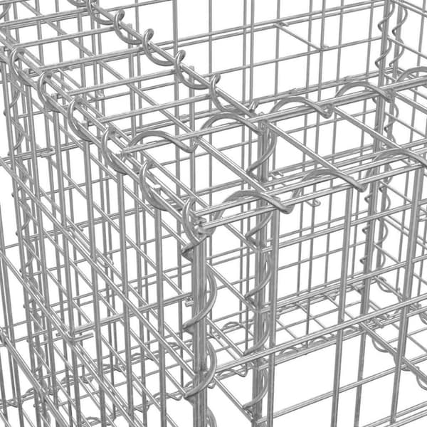 vidaXL gabionkurv 70x70x65 cm galvaniseret jern sølvfarvet