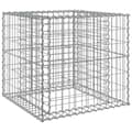 Miniatyrbillede 2 af 7: vidaXL gabionkurv 70x70x65 cm galvaniseret jern sølvfarvet