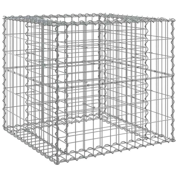 vidaXL gabionkurv 70x70x65 cm galvaniseret jern sølvfarvet