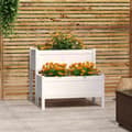 Miniatyrbilde 7 av 7: vidaXL Plantekasse hvit 84,5x84x75 cm heltre furu