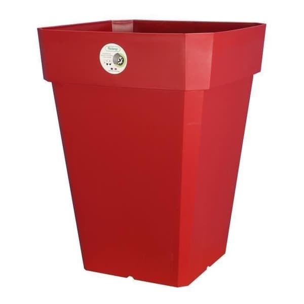 RIVIERA Soleilla fyrkantig plastkruka 39x39x53cm - 49l - Röd