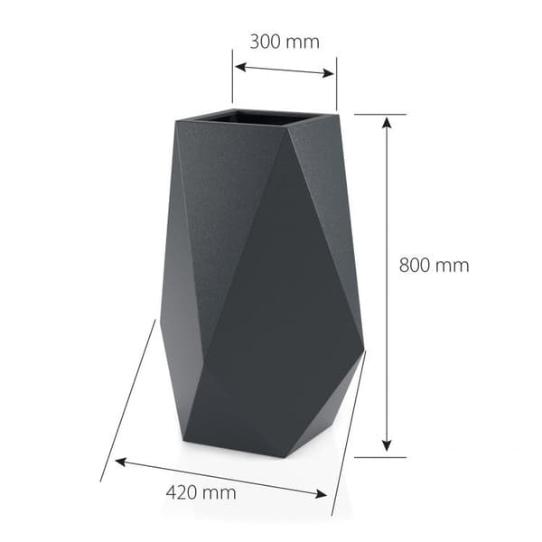 Blomkruka VOLCANO - 42x30x80cm - plast - vit