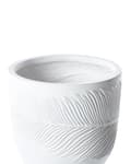 Miniatyrbild 5 av 7: Planteringskruka för utomhusbruk Lera Fiber Vit 35 x 35 x 33 cm Planter Rund UC Resistent Bladmotiv Traditionell