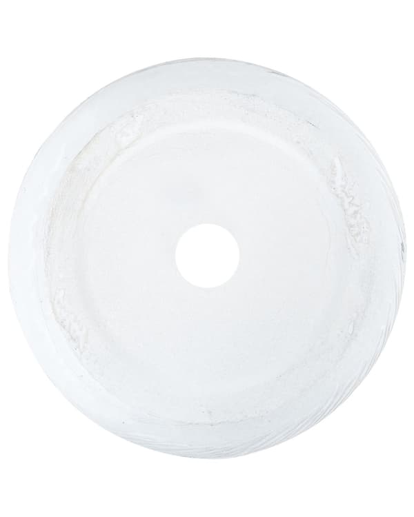 Planteringskruka för utomhusbruk Lera Fiber Vit 25 x 25 x 14 cm Planter Rund UC Resistent Bladmotiv Traditionell