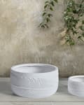 Miniatyrbild 4 av 7: Planteringskruka för utomhusbruk Lera Fiber Vit 43 x 43 x 23 cm Planter Rund UC Resistent Bladmotiv Traditionell