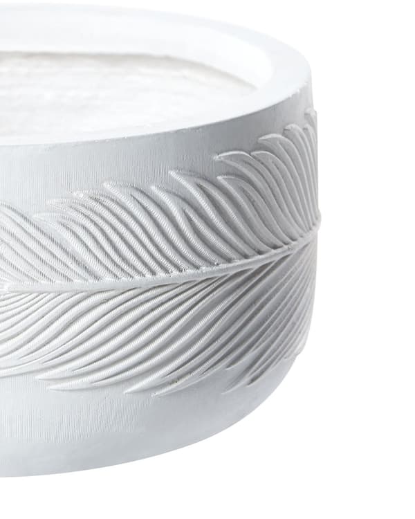 Planteringskruka för utomhusbruk Lera Fiber Vit 43 x 43 x 23 cm Planter Rund UC Resistent Bladmotiv Traditionell