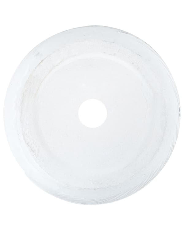 Planteringskruka för utomhusbruk Lera Fiber Vit 43 x 43 x 23 cm Planter Rund UC Resistent Bladmotiv Traditionell