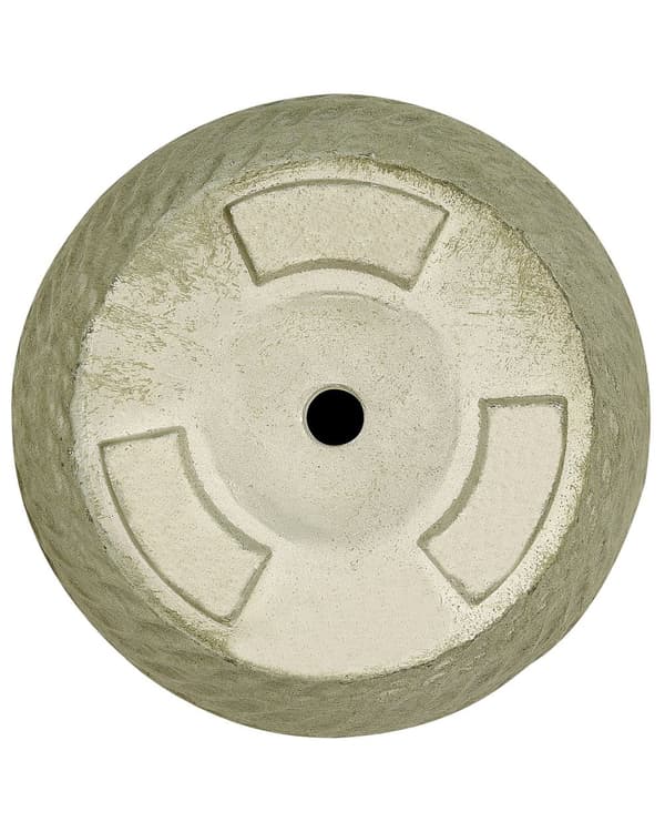 Blomkruka Grön Fiberlera ⌀ 19 cm Rund blomkruka för utomhusbruk Präglat mönster