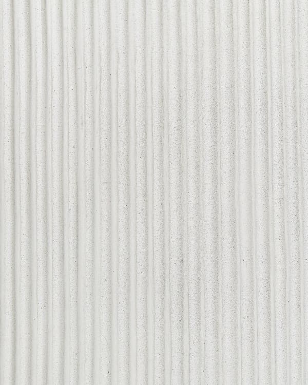 Blomkruka för utomhusbruk Lera Fiber Vit 45 x 45 x 45 cm Blomkruka Rund UV-beständig Ribbad Räfflad Yta Solid Färg Traditionell