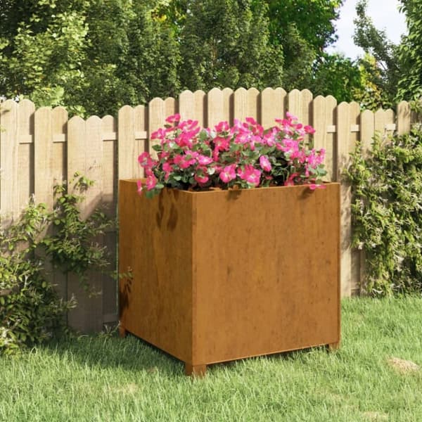 vidaXL plantekasse med ben 49x47x50 cm cortenstål rustfarvet