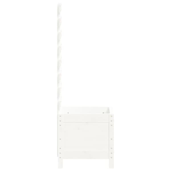 vidaXL Odlingslåda med spaljé vit 39x39,5x114 cm massiv furu
