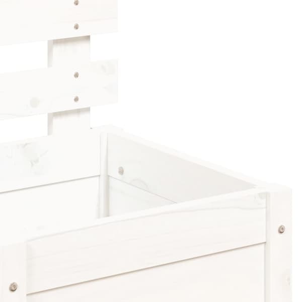 vidaXL Odlingslåda med spaljé vit 39x39,5x114 cm massiv furu