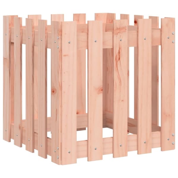 vidaXL Plantekasse med gjerdedesign 50x50x50 cm heltre douglasgran
