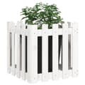 Miniatyrbilde 3 av 9: vidaXL Plantekasse med gjerdedesign hvit 50x50x50 cm heltre furu