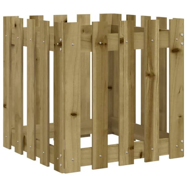 vidaXL Plantekasse med gjerdedesign 50x50x50 cm impregnert furu