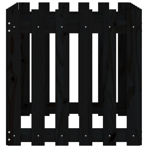 vidaXL Plantekasse med gjerdedesign svart 60x60x60 cm heltre furu