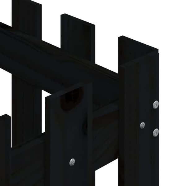 vidaXL Plantekasse med gjerdedesign svart 60x60x60 cm heltre furu