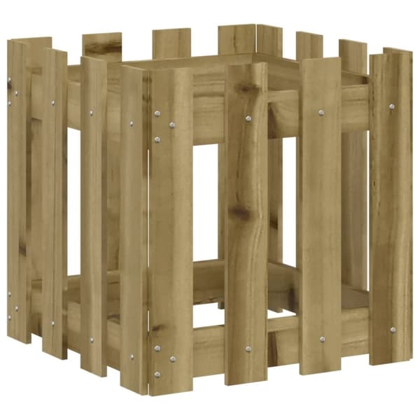 vidaXL Plantekasse med gjerdedesign 40x40x40 cm impregnert furu