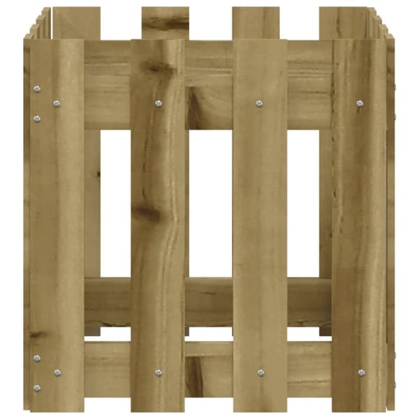 vidaXL Plantekasse med gjerdedesign 40x40x40 cm impregnert furu