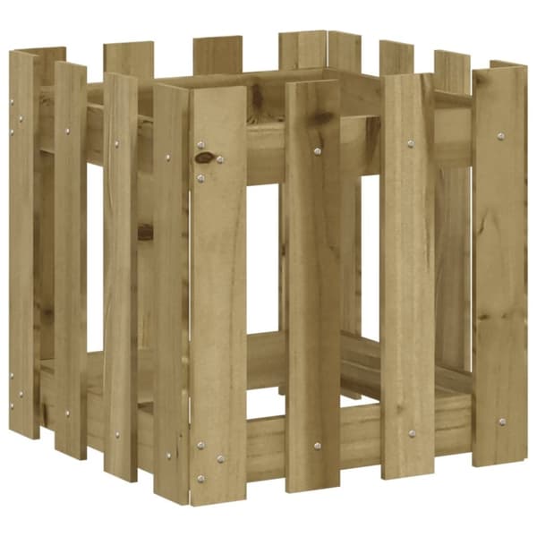 vidaXL Plantekasse med gjerdedesign 40x40x40 cm impregnert furu