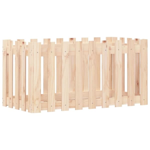 vidaXL Odlingslåda med staket-design 100x50x50 cm massiv furu
