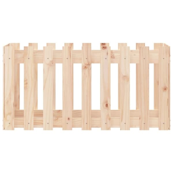 vidaXL Odlingslåda med staket-design 100x50x50 cm massiv furu