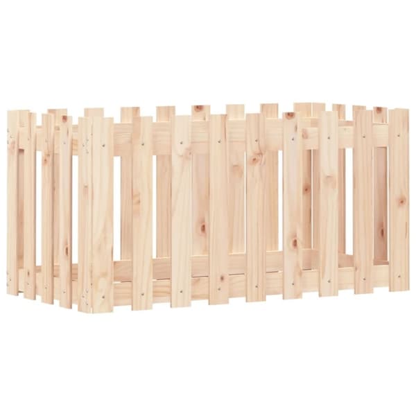 vidaXL Høybed med gjerdedesign 100x50x50 cm heltre furu