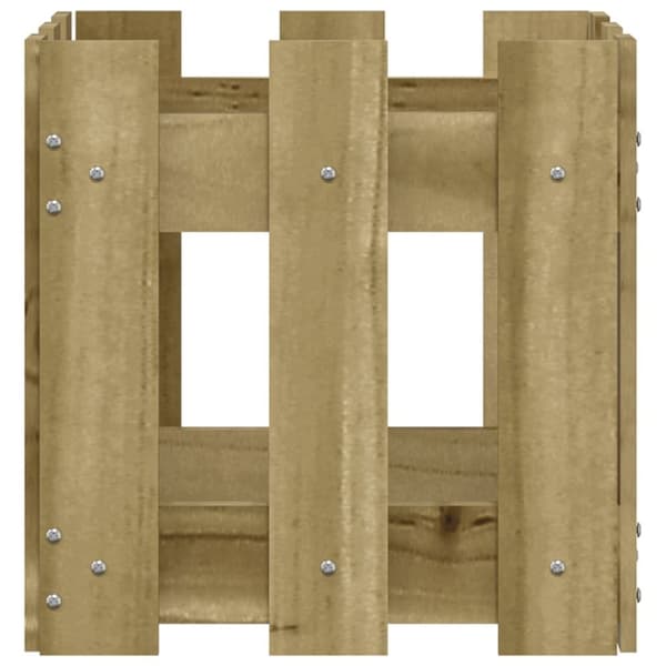 vidaXL Odlingslåda med staket-design 30x30x30 cm impregnerad furu