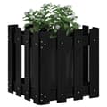 Miniatyrbillede 3 af 9: vidaXL plantekasse med stakitdesign 40x40x40 cm massivt fyrretræ sort