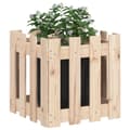 Miniatyrbillede 3 af 9: vidaXL plantekasse med stakitdesign 40x40x40 cm massivt fyrretræ